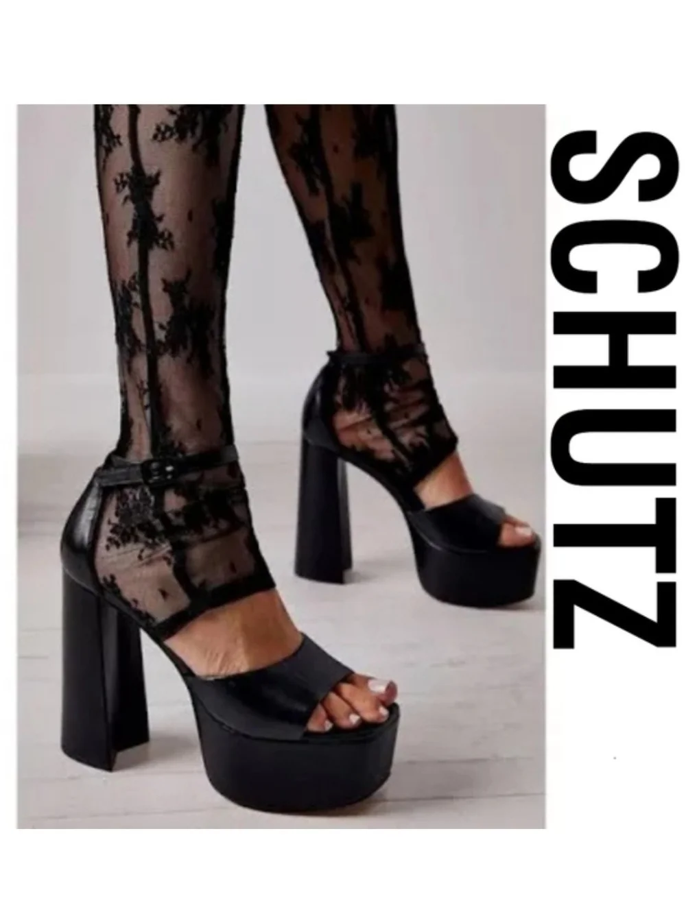 SCHUTZ Lenne Black Platforms - Size 6 M